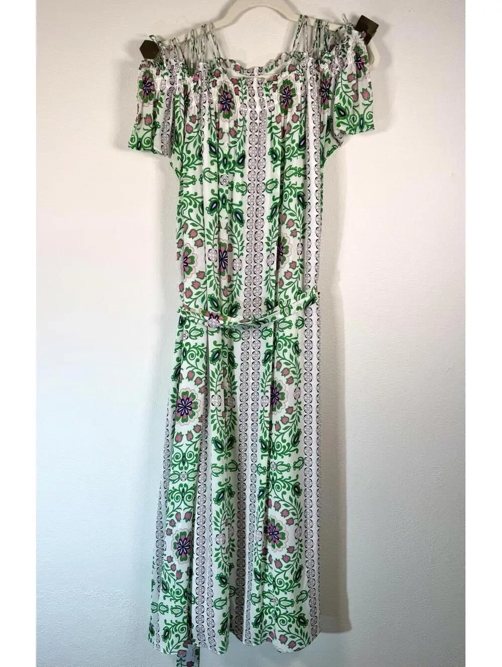 $650 EUC Tory Burch Maxi Dress Silk Runway Garden Party Asilomar Floral Size 8